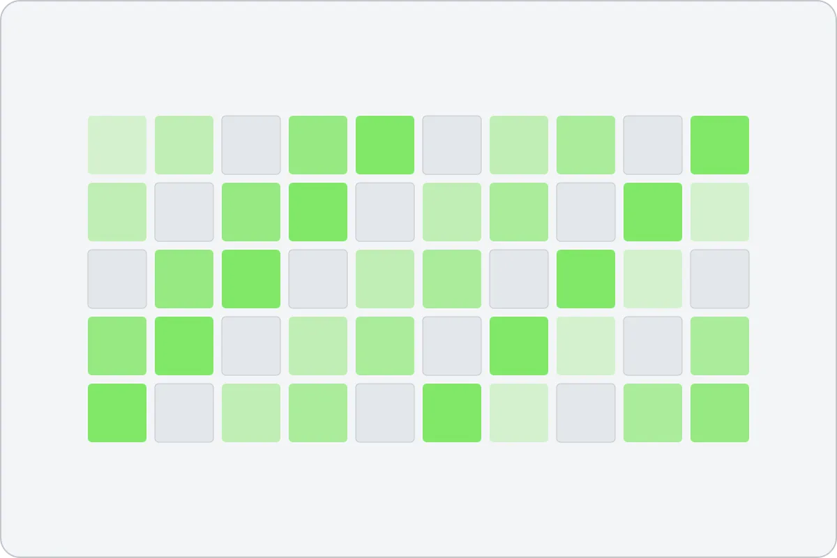 A grid of days, most of them lit